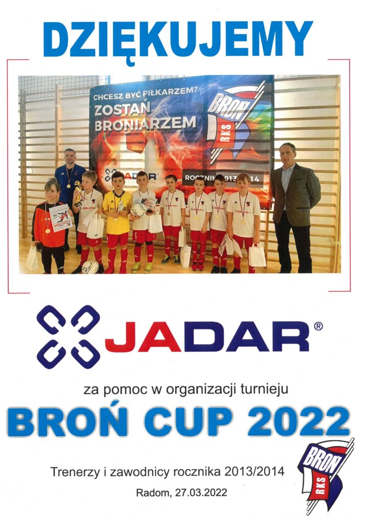 Podziękowanie BroŃ Cup 2022 A