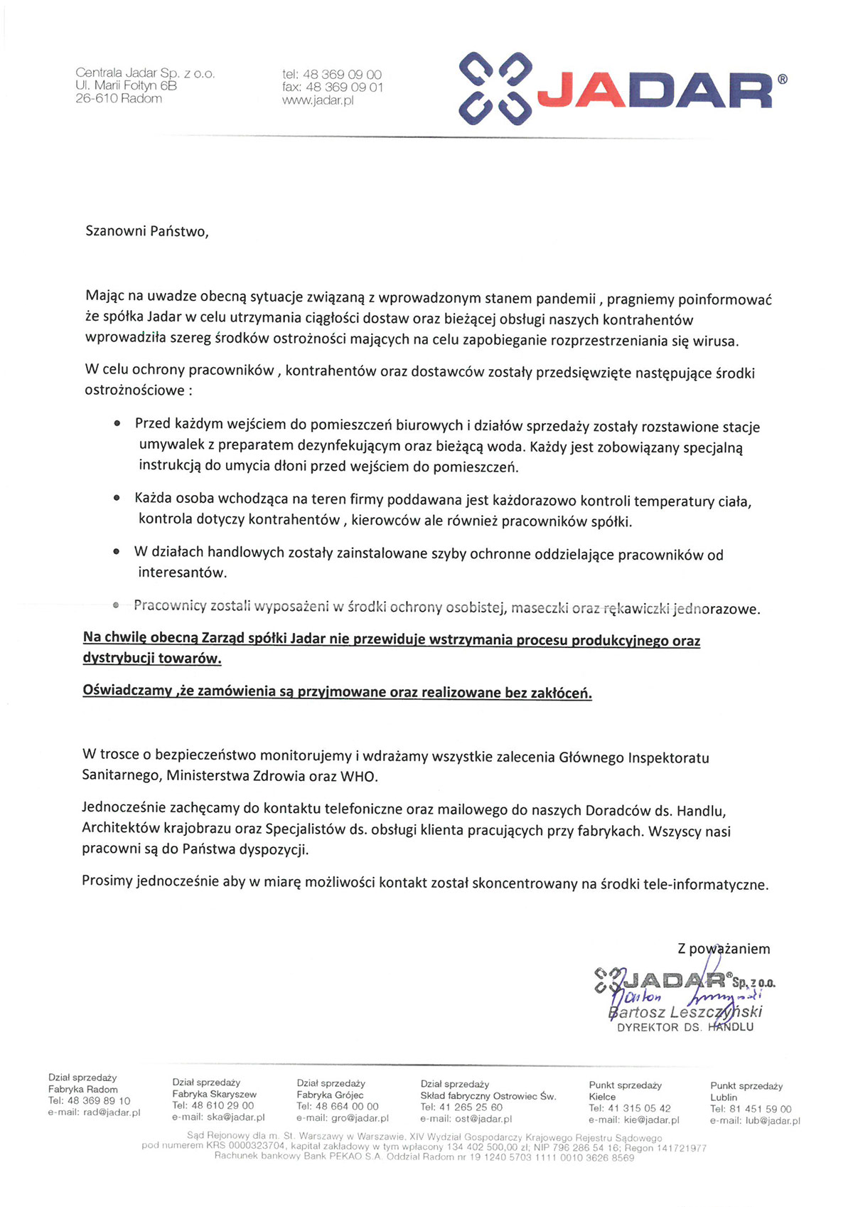 ogłoszenie koronawirus